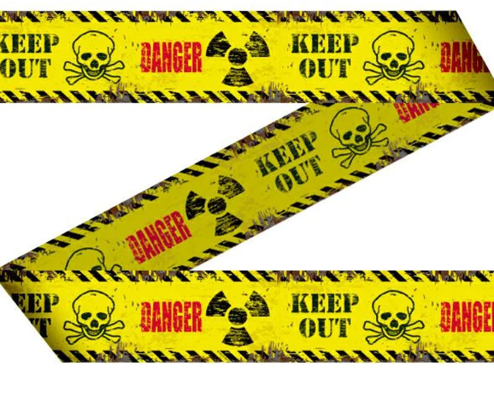 Halloween< Afspærringsbånd - Danger, 15 meter