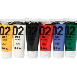 Tegne- & Malegrej<Creativ Company Akrylmaling mat 20 ml. - Basisfarver, 6 stk