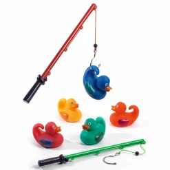 Badelegetøj|Strand- & Sandlegetøj<Djeco Badeænder, 5 stk basis 8 cm + 2 fiskestænger