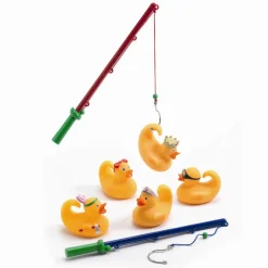 Tumlinge Legetøj|Strand- & Sandlegetøj<Djeco Badeænder, 5 stk gule 8 cm + 2 fiskestænger