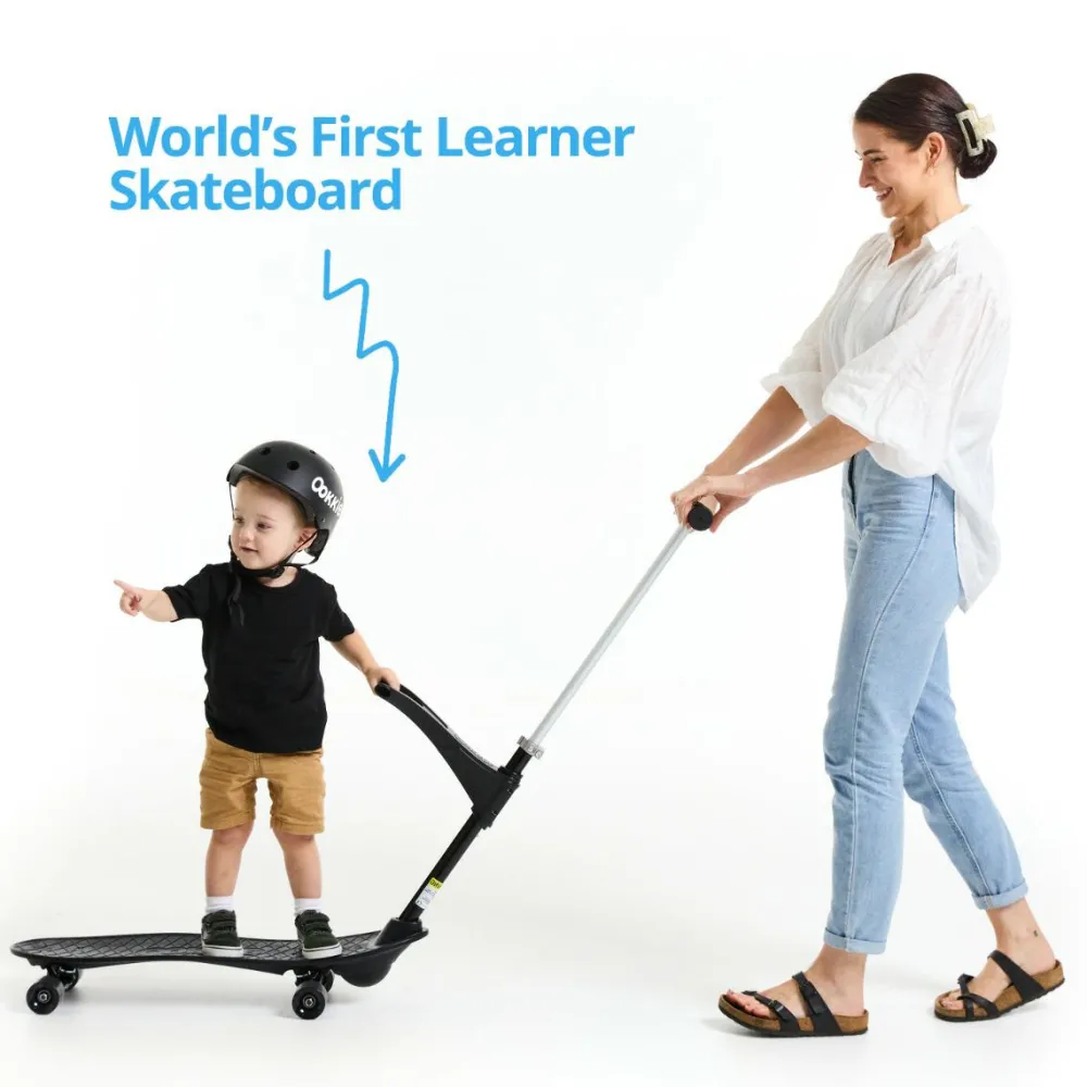 Udeleg|Balanceleg<Ookkie Begynder-skateboard - Sort