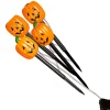 Halloween< Dekorationsspyd med lys - Græskar, 4 stk
