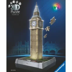 Voksenværk|Puslespil< 3D puslespil LED m. 216 brk. - Big Ben