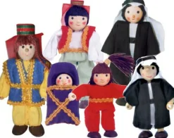 Dukkehus & Legesæt< Dukker 12,5 cm - D: 6 familiemedlemmer