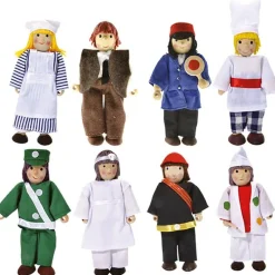 Dukkehus & Legesæt< Dukker 12,5 cm. - På arbejde, 8 stk