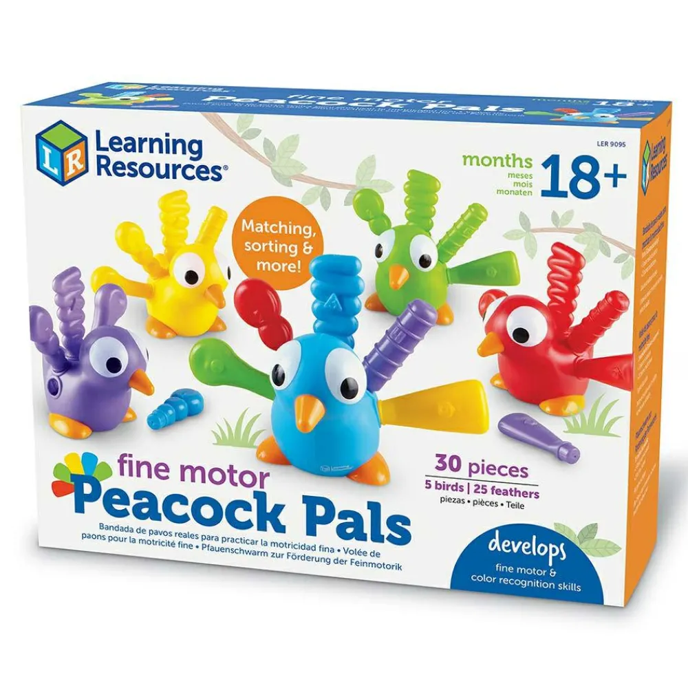 Finmotorik|Tumlinge Legetøj<Learning Resources Finmotorik påfugle, 30 dele