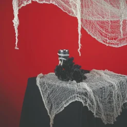 Halloween< Flænset klæde - Hvidt (55 x 350 cm)