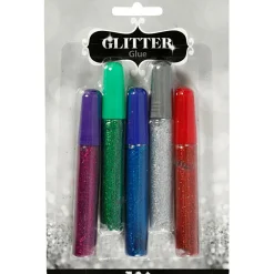 Kreativ Leg|Jul<Creativ Company Glitterlim 10 ml. - Kulørt, 5 stk
