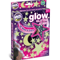 Til Børneværelset|Astronomi<Brainstorm Glow - Stjerner m. glimmer, 40 dele