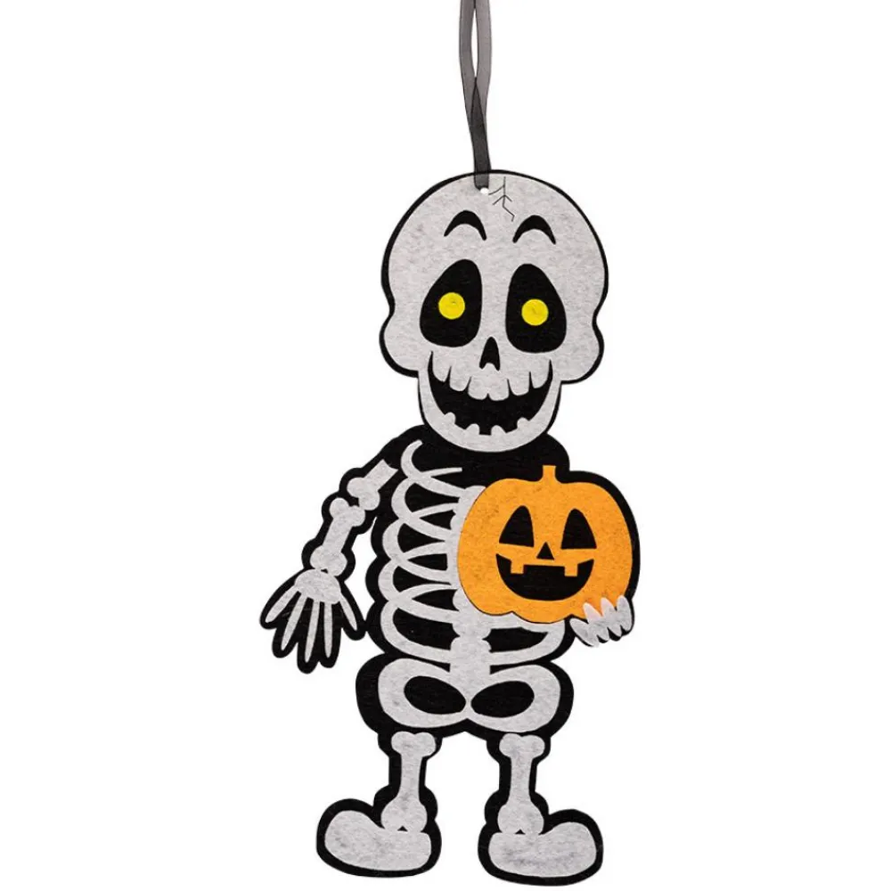 Halloween< Halloween-ophæng - Skelet m. græskar, 1 stk