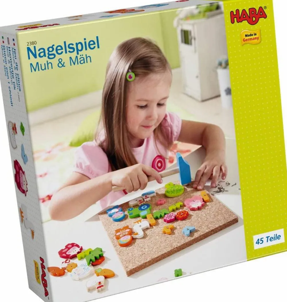 Montessori<Haba Hammer & Søm bræt - Bondegårdssjov