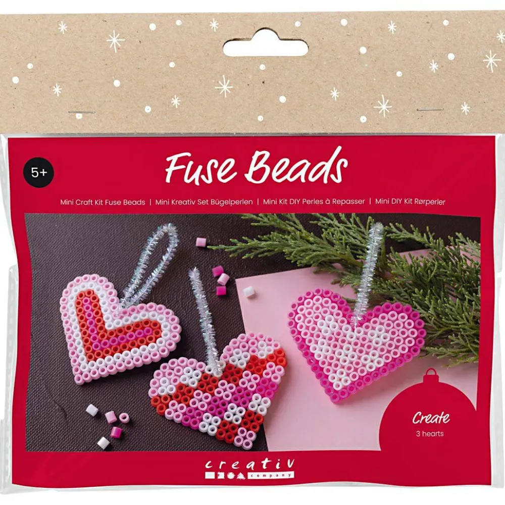 Jul<Creativ Company Julepose - Julehjerter af rørperler