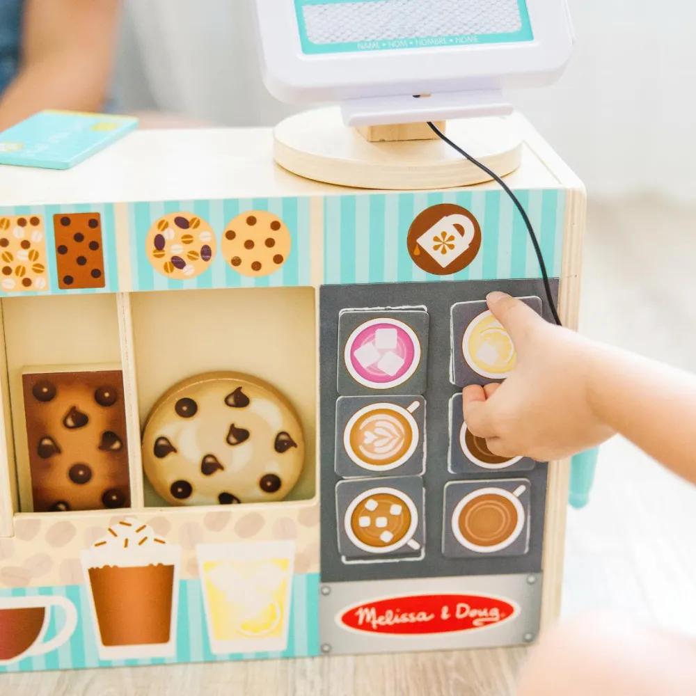 Legekøkken & Legemad<Melissa & Doug Kaffebar i træ, 35 dele