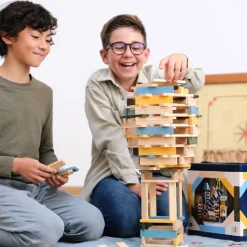 Trælegetøj|Montessori<KAPLA klodser - Blå/Gul/Grøn, 120 stk