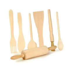 Legekøkken & Legemad<Egmont Toys Køkkenredskaber af træ, 7 dele