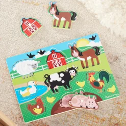 Vis Alle Varer (Særlige Behov)|Finmotorik<Melissa & Doug Knoppuslespil i træ