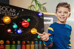 Astronomi<4M Lav en solsystem-plakat med lys i