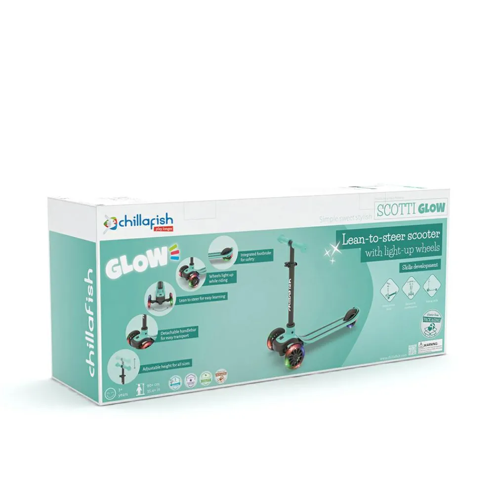 Løbehjul<Chillafish Løbehjul Scotti GLOW - Mint
