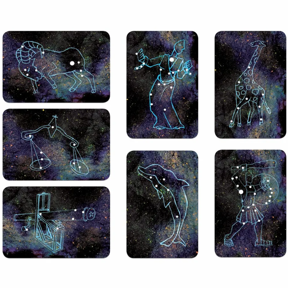 Lysborde|Astronomi< Lær stjernebilleder - Plakat + kort, 54 stk