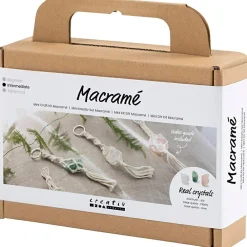 Voksenværk|Kreativ Leg<Creativ Company Macramé kit mini - Nøgleringe m. krystaller, 3 stk
