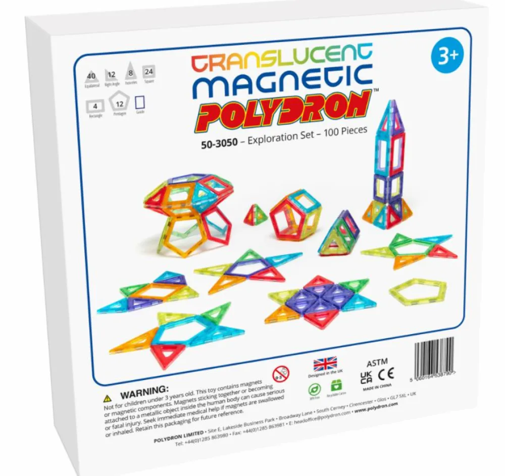 Skolesjov|Matematik & Leg<Polydron MAG | Transparent | 100 dele