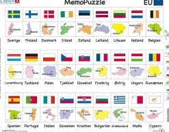Skolesjov|Puslespil<Larsen Memo Puslespil - Lande og Flag