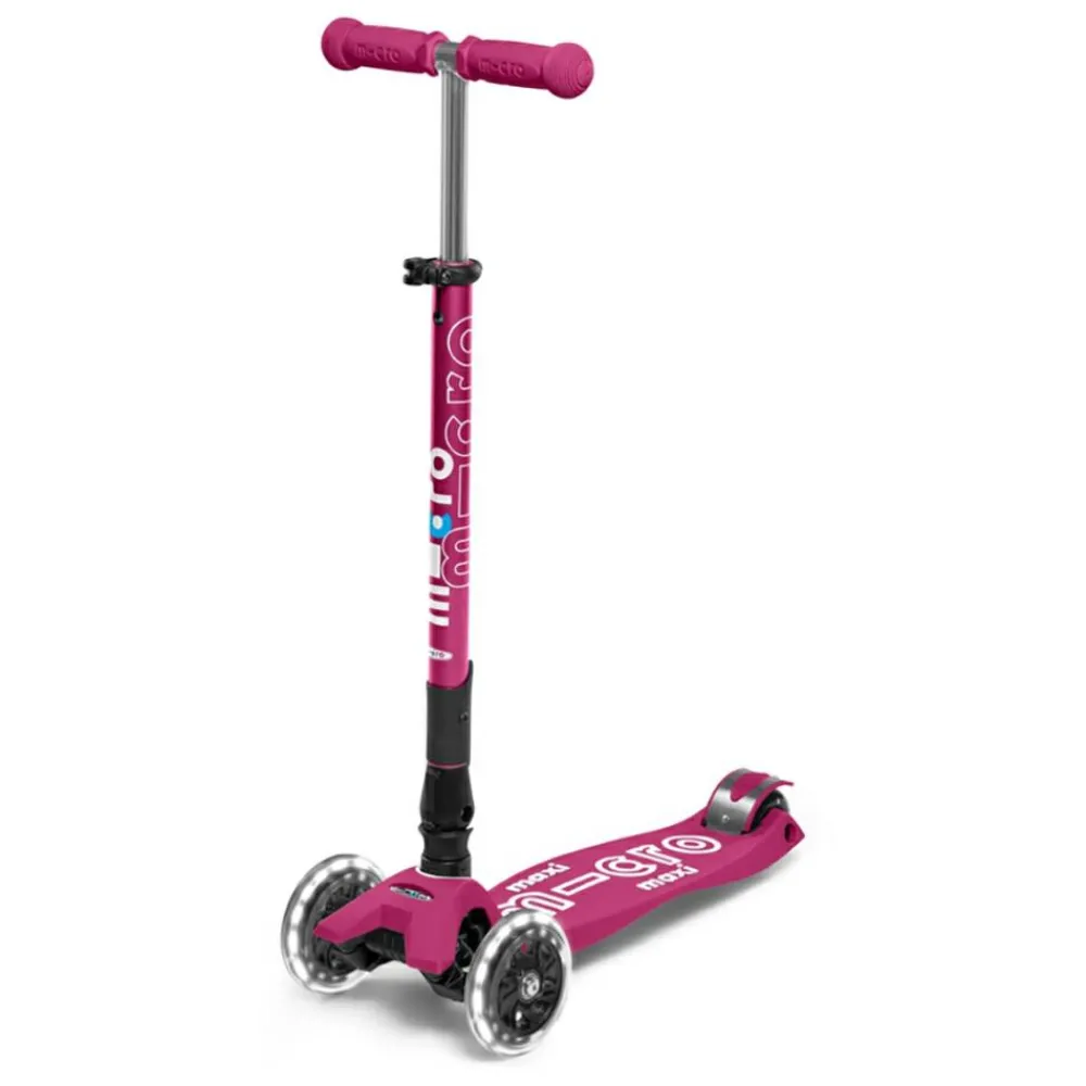 Løbehjul<Micro - Maxi Deluxe Foldbar LED, Berry