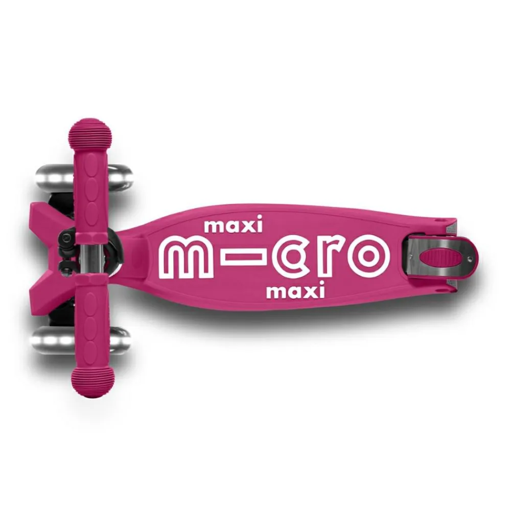 Løbehjul<Micro - Maxi Deluxe Foldbar LED, Berry