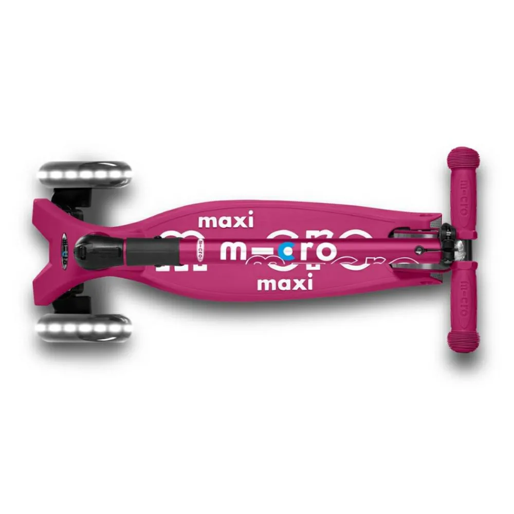 Løbehjul<Micro - Maxi Deluxe Foldbar LED, Berry