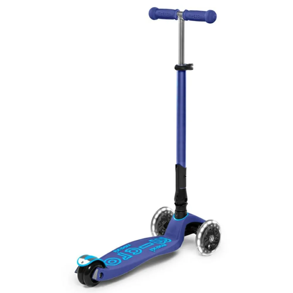 Løbehjul<Micro - Maxi Deluxe Foldbar LED, Navy