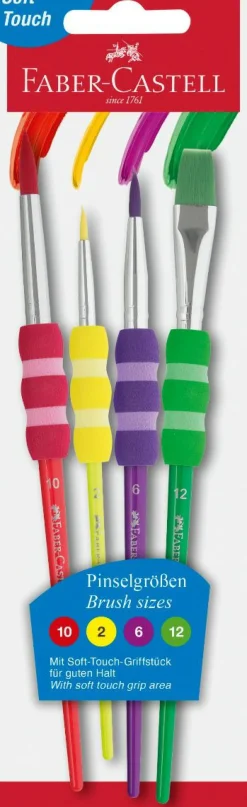 Montessori|Tegne- & Malegrej<Faber-Castell Penselsæt m. godt greb, 4 stk/4 str.