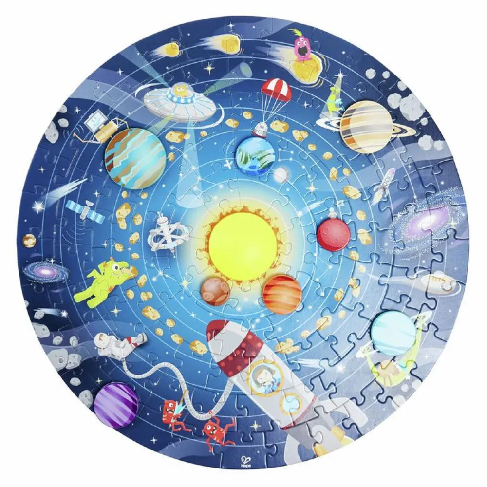 Astronomi|Puslespil<Hape Puslespil m. 100 brikker - Solsystemet