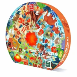 Puslespil<Hape Puslespil m. 100 brikker - Stenalderen