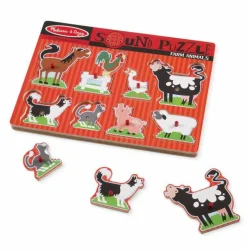 Tumlinge Legetøj|Puslespil<Melissa & Doug Puslespil med lyd - Bondegårdsdyr