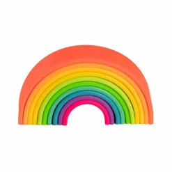 Bidelegetøj|Babylegetøj<Dëna Regnbue i silikone - Neon, 10 dele