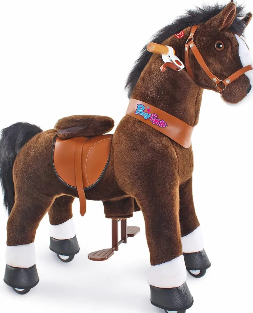 Grovmotorik<PonyCycle Rid Selv - Hest, mørkebrun m. hvid blis, Medium