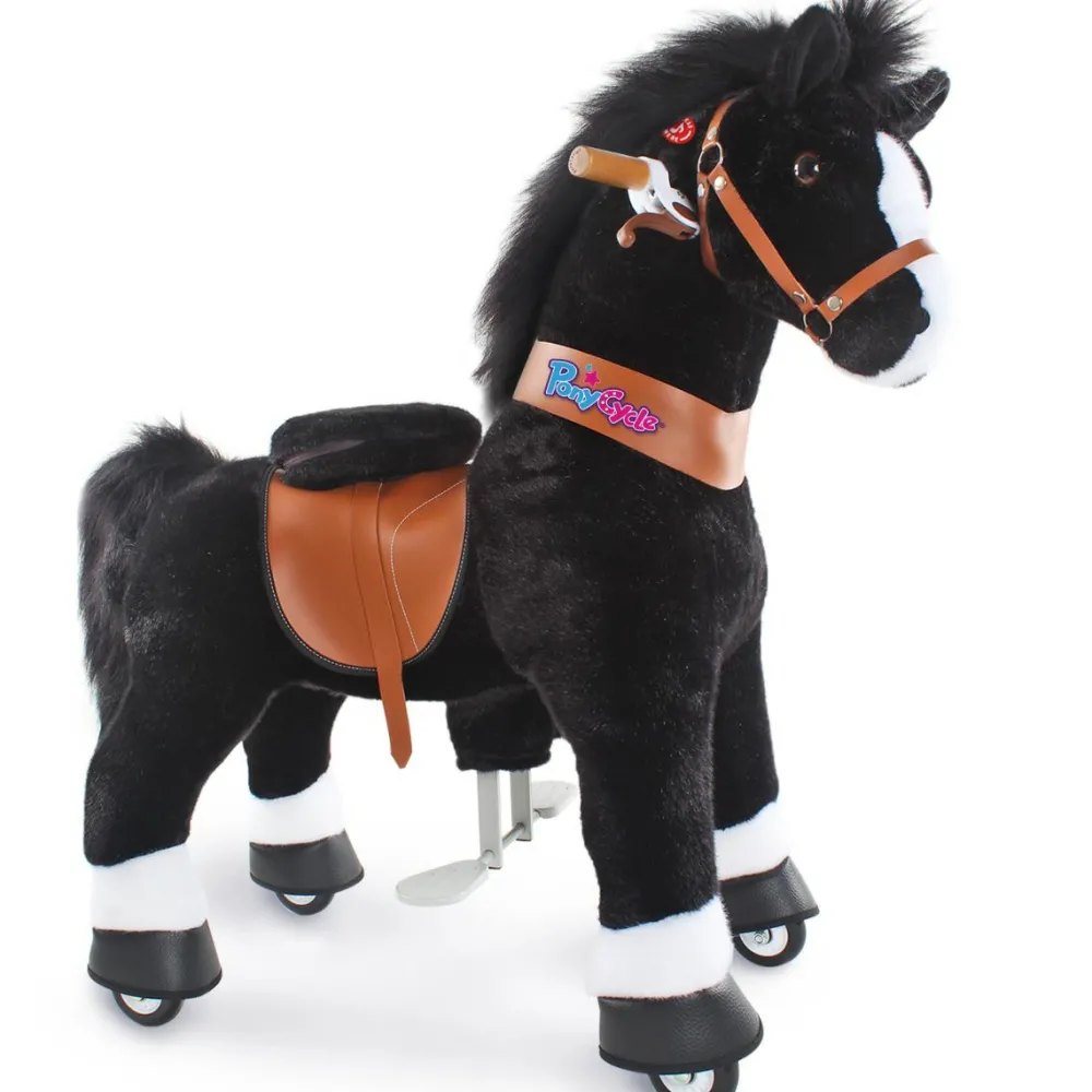 Grovmotorik<PonyCycle Rid Selv - Hest, sort m. hvid blis, Medium