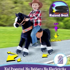 Grovmotorik<PonyCycle Rid Selv - Hest, sort m. hvid blis, Medium