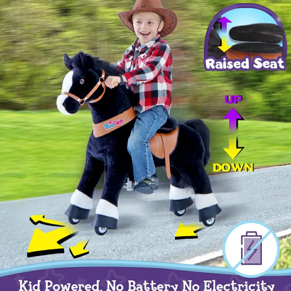 Grovmotorik<PonyCycle Rid Selv - Hest, sort m. hvid blis, Medium