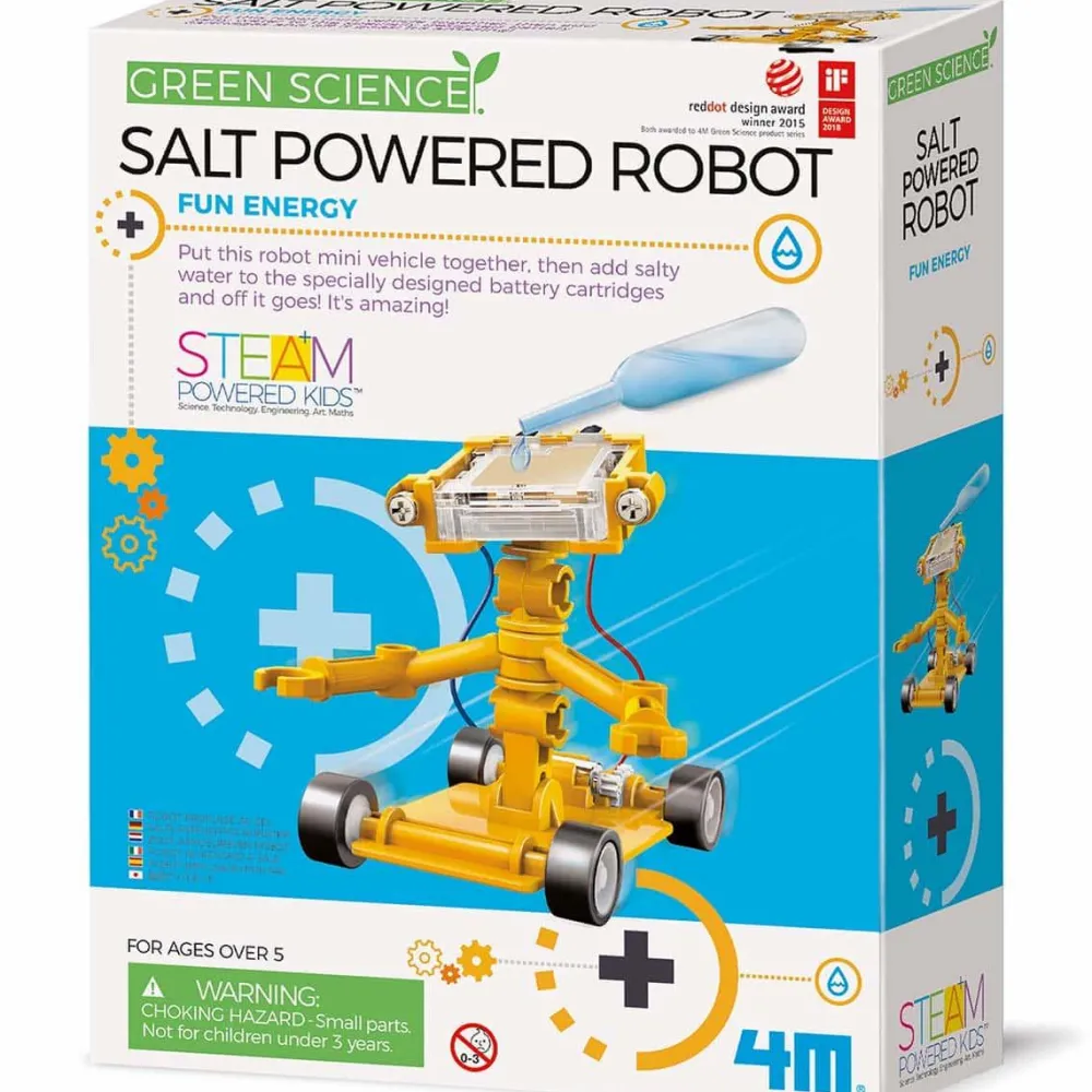 Stem Læringslegetøj|Robot Legetøj<4M Saltdrevet robot
