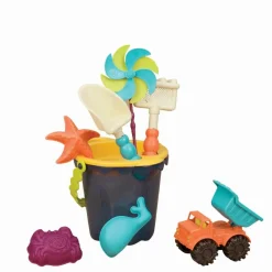 Udeleg|Strand- & Sandlegetøj<B. Toys Sandleg - Spandsæt med 8 dele - Blå