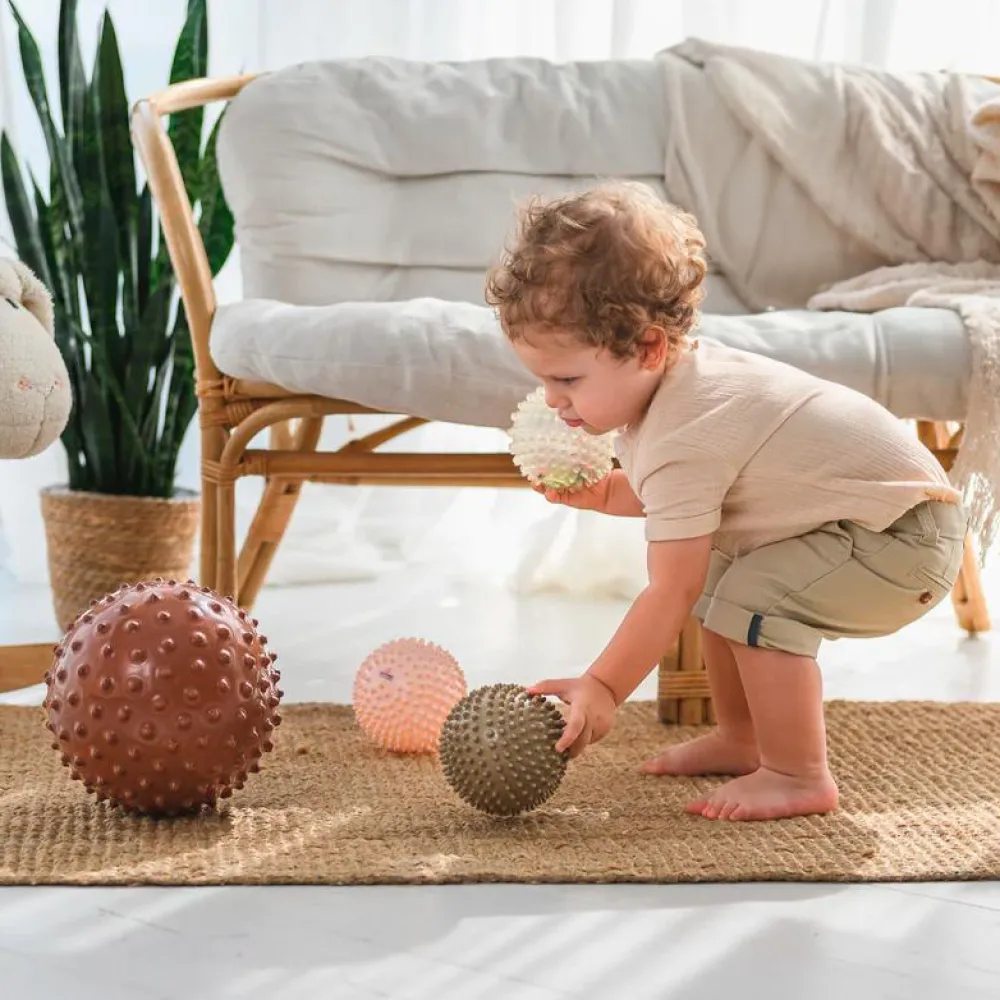 Taktil / Følesans|Tumlinge Legetøj<edushape Sansebolde Ø10 cm - Boho Chic, 4 stk