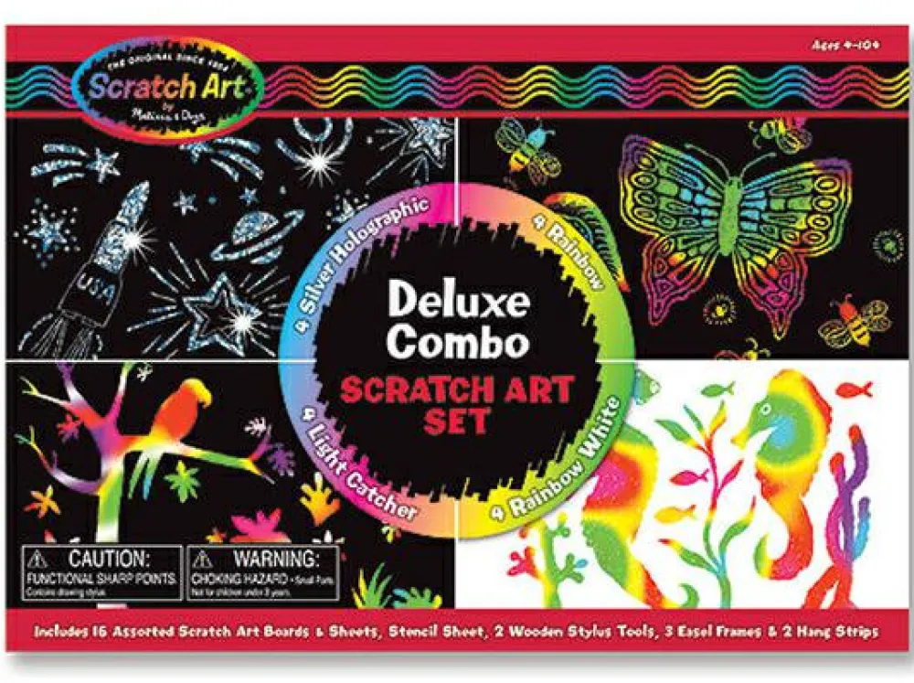 Tegne- & Malegrej<Melissa & Doug Scratch Art - Deluxe sæt