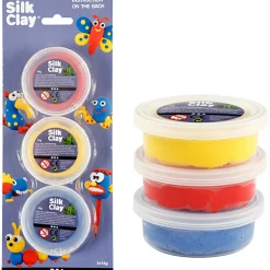 Påske|Kreativ Leg<Creativ Company Silk Clay 3 x 14 gr. - Blå, rød & gul