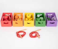 Trælegetøj|Montessori<tickit® Sorter i kasser - Grøntsager og frugter