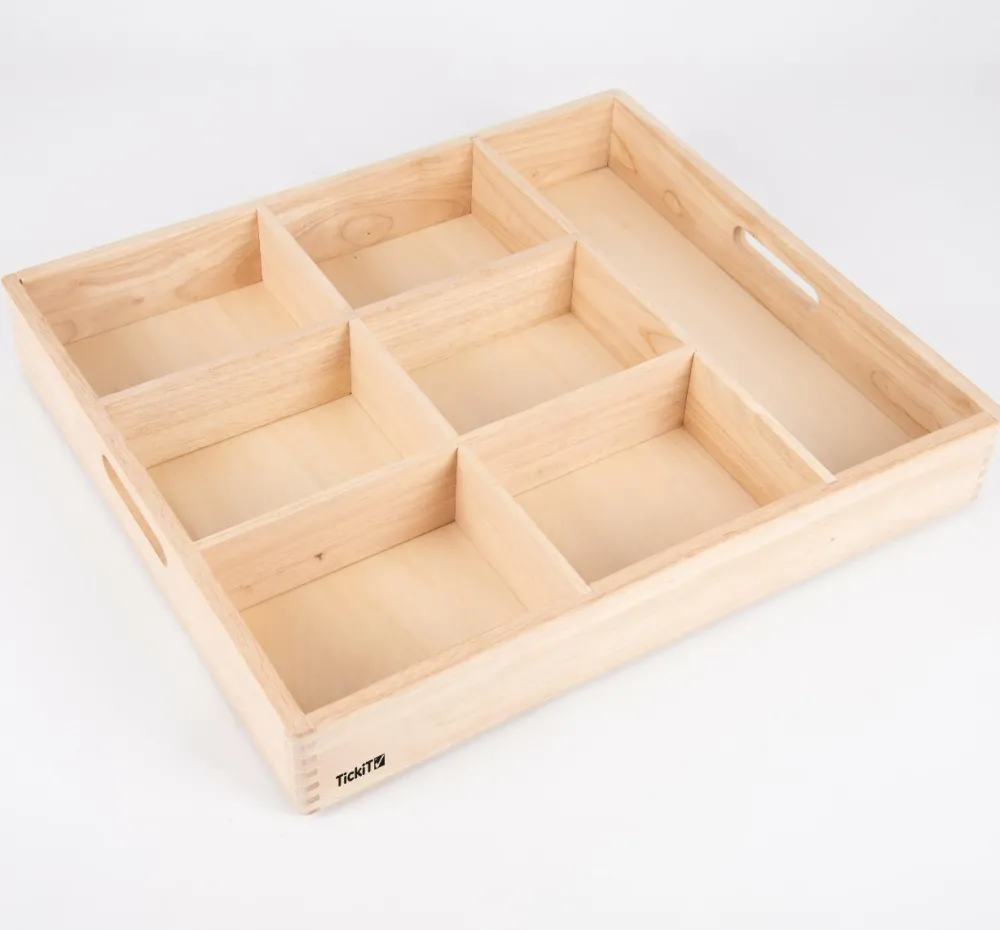 Trælegetøj|Montessori<tickit® Sorteringsbakke af træ, 7 rum