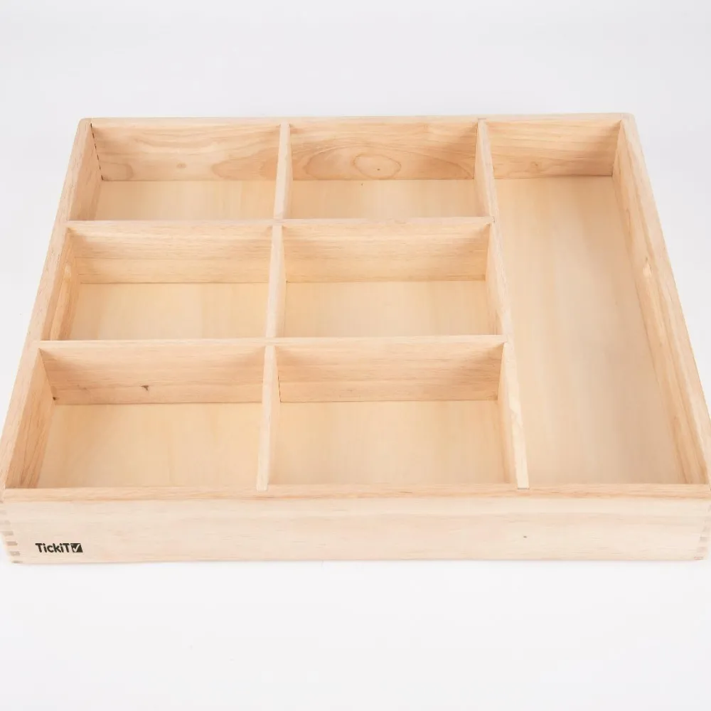 Trælegetøj|Montessori<tickit® Sorteringsbakke af træ, 7 rum