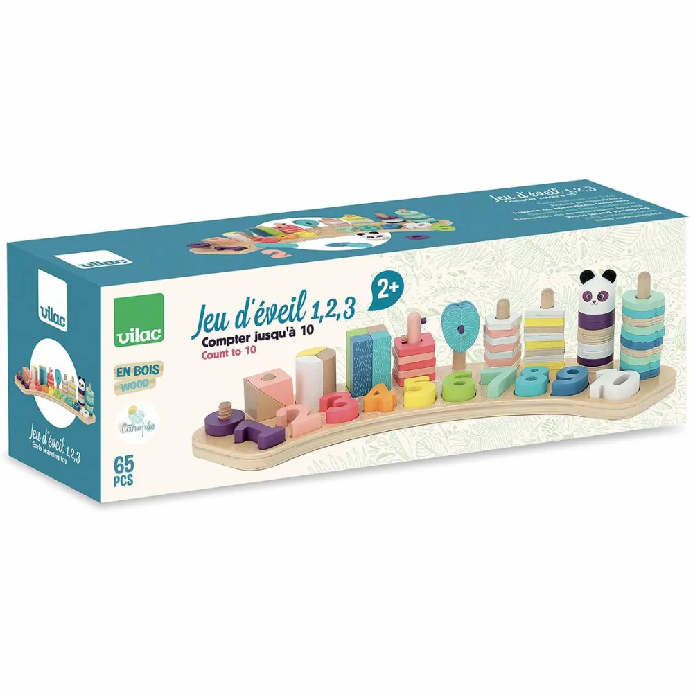 Logik & Talforståelse|Montessori<Vilac Stablebræt - Tæl til 10