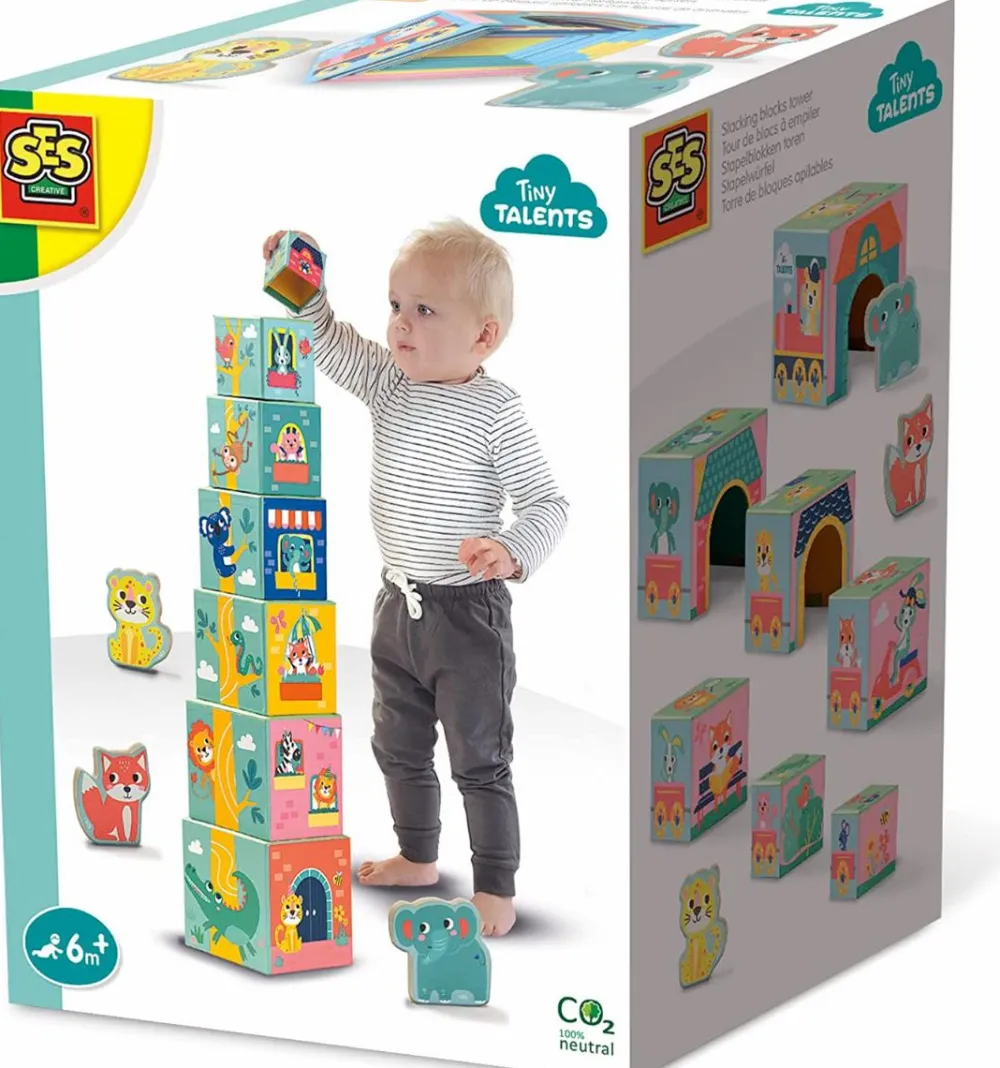 Babylegetøj|Tumlinge Legetøj<SES Creative Stableklodser - Dyrevenner