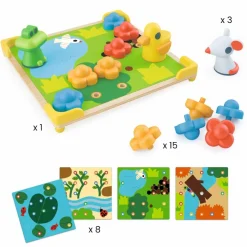 Trælegetøj|Kreativ Leg<Djeco Stiftmosaik - Ducky & Co.